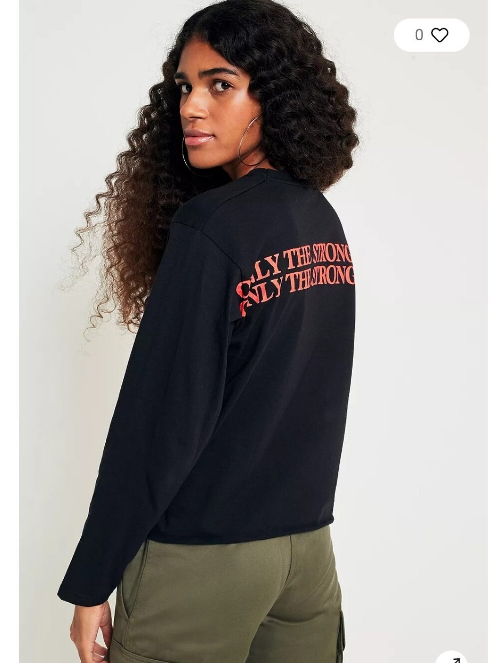 Urban Outfitters Light Before Dark Only The Strong Survive Cropped Long Sleeve - Picture 2 of 9
